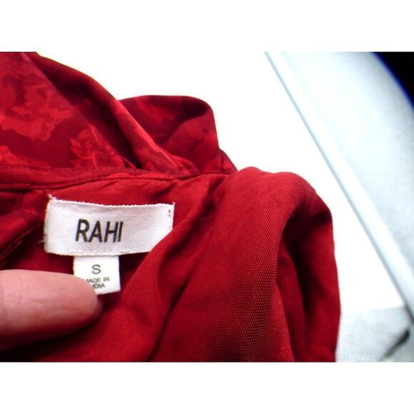 $155.00 RAHI Flora Cutout Long Sleeve Mini Dress in Ruby Red, Sz. S - Picture 7 of 12